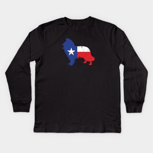 Lone Star State, Lone Star Flag, Texas State Flag, Texas, College Station, Reville, Collie Kids Long Sleeve T-Shirt